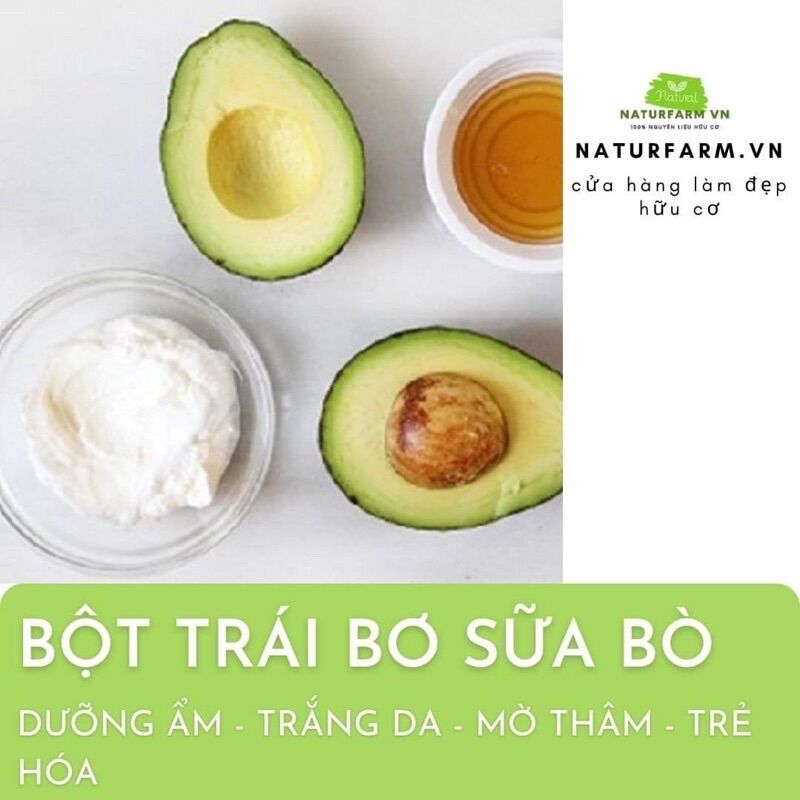 Bột trái bơ sữa bò nguyên chất đắp mặt 300gr