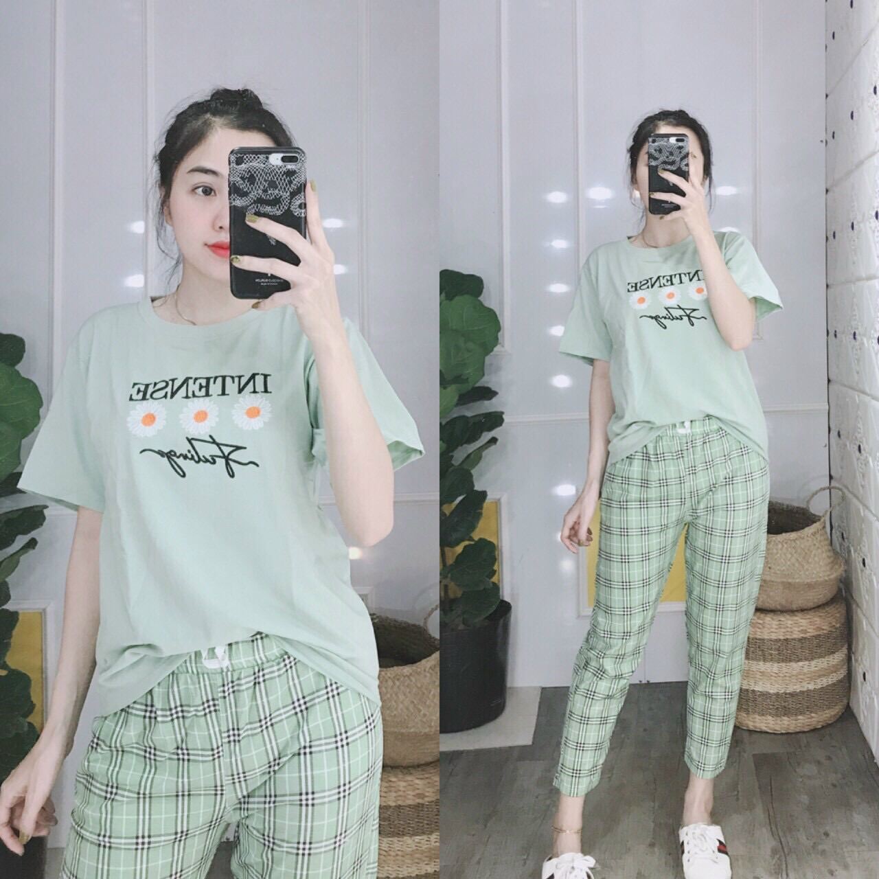 Set bộ, đồ bộ dài mặc nhà thun cotton dễ thương