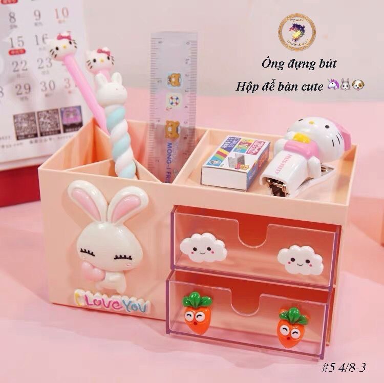 Ống đựng bút/ Hộp dựng bút/ Kệ đựng bút / Khay đựng bút đế bàn xinh xinh