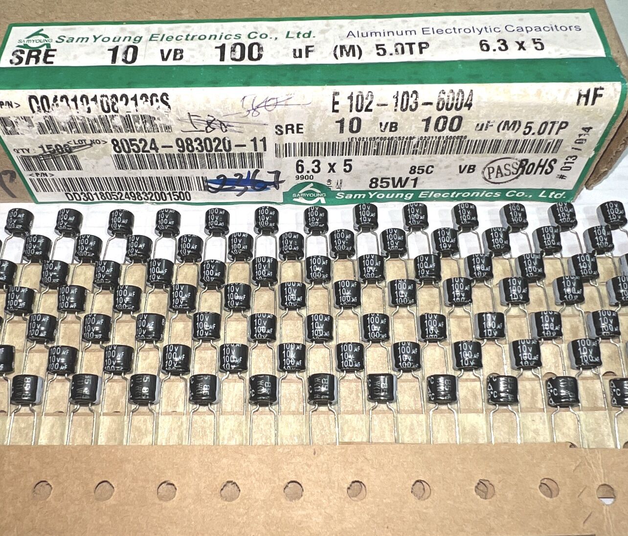 [ 30 con ]  TỤ HOÁ  10V 100UF 10V , 10V100UF , 100UF10V ( size 6.3x5 , 5x11mm ) HÃNG SAMYOUNG