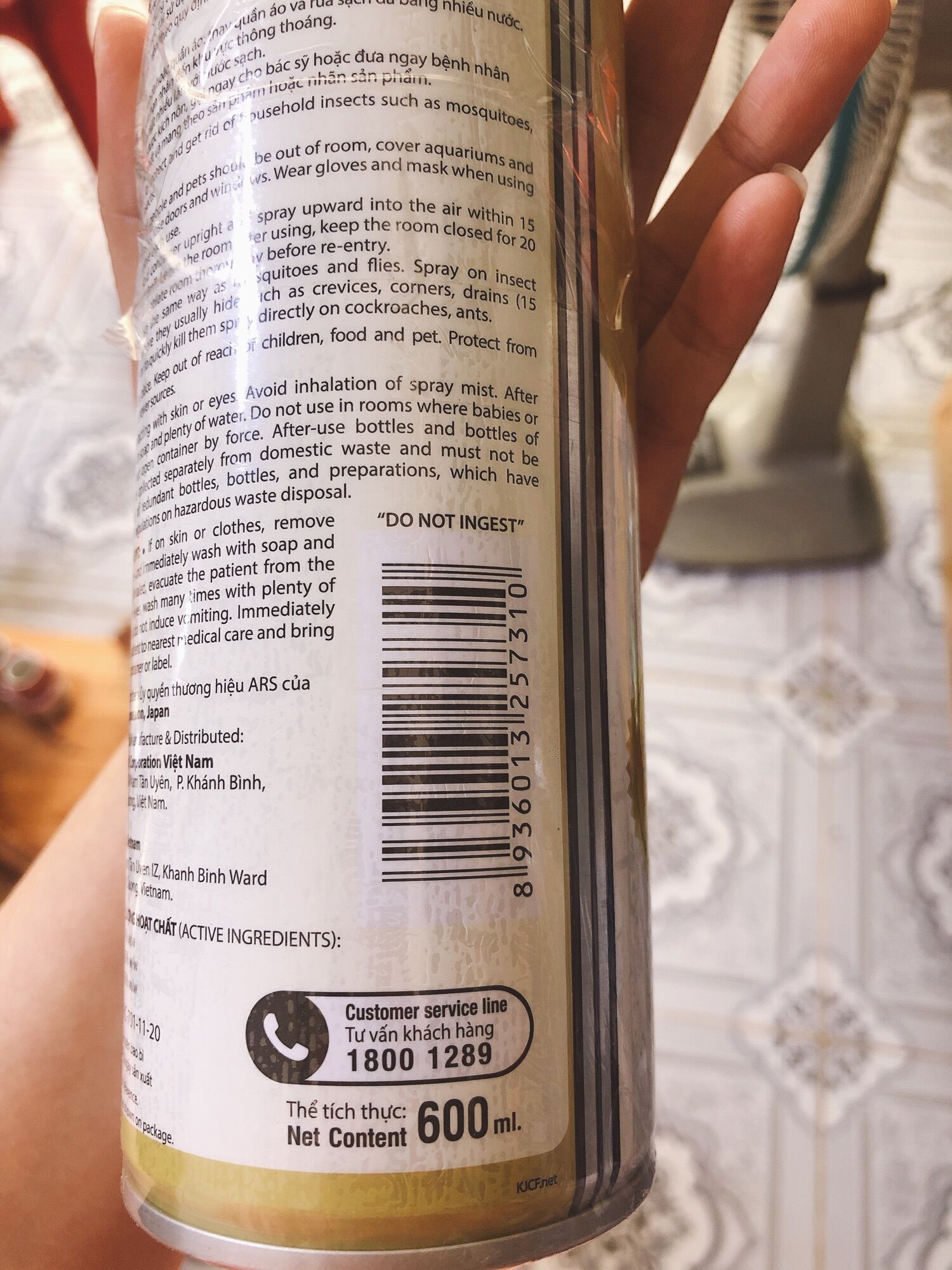 Bình Xịt Côn Trùng ARS Jet Gold S Chai 600ml ( 1 chai )