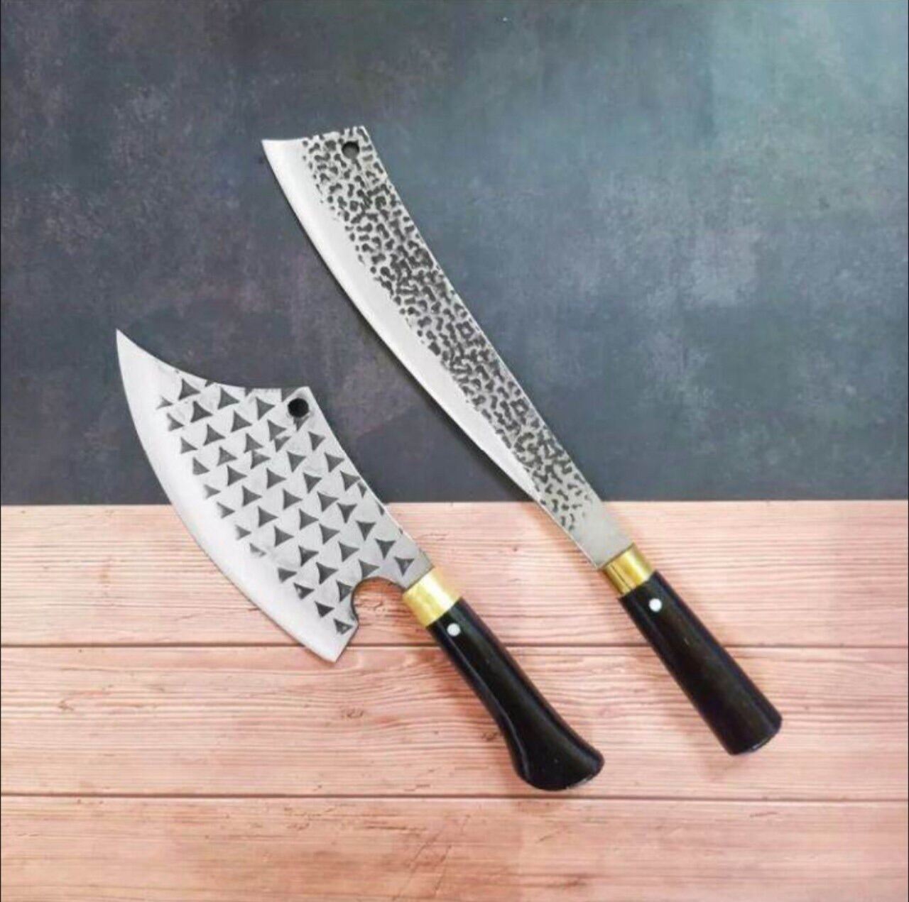 BÁO GIÁ Bộ Dao Làm Bếp Tốt | Shopee Lazada Sendo Tiki mới nhất 42 Bộ dao chặt (làm từ nhíp xe tốt, dập Vân hai mặt chống rỉ)