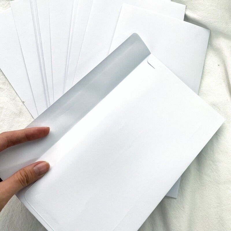 Bao thư trắng 12 x 22 cm có keo (Xấp 100 cái)