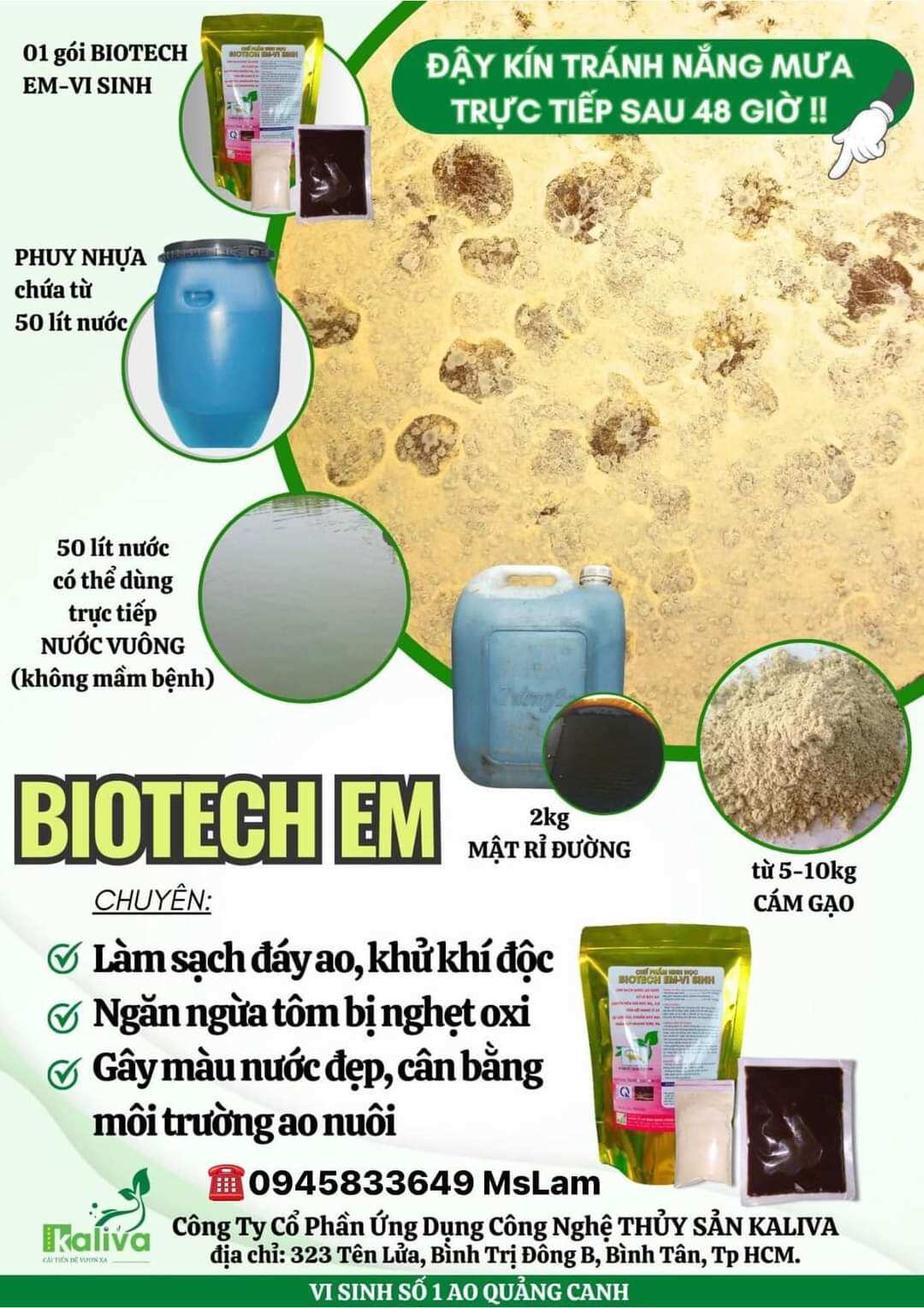 Chế phẩm sinh học BIOTECH EM-VI SINH