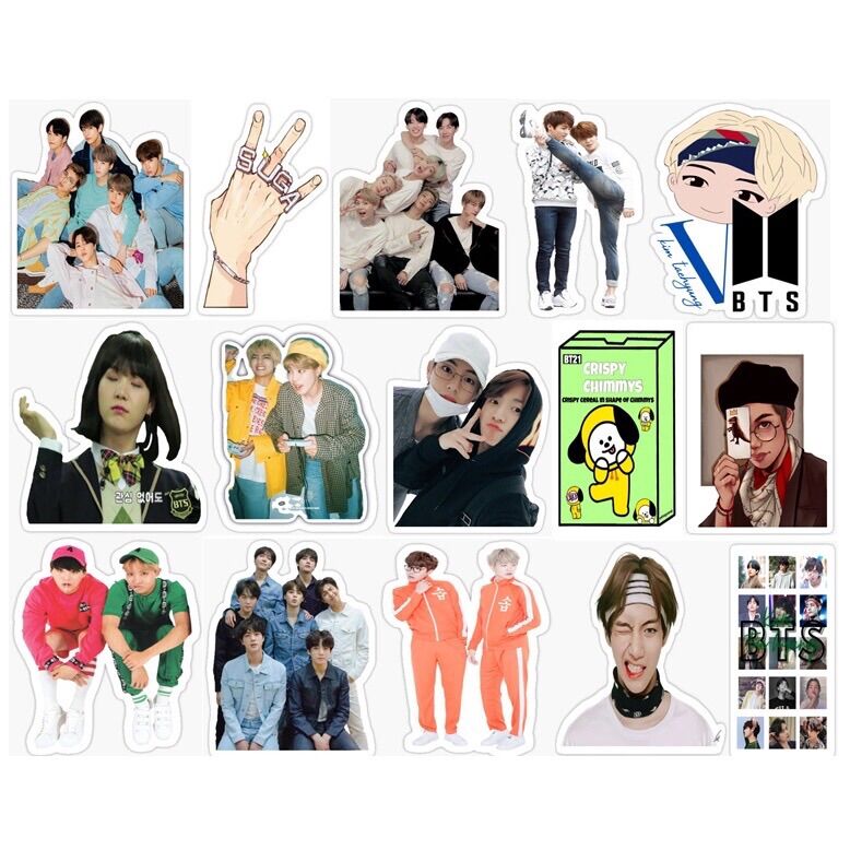 Bộ 49 sticker dán trang trí nhóm BTS
