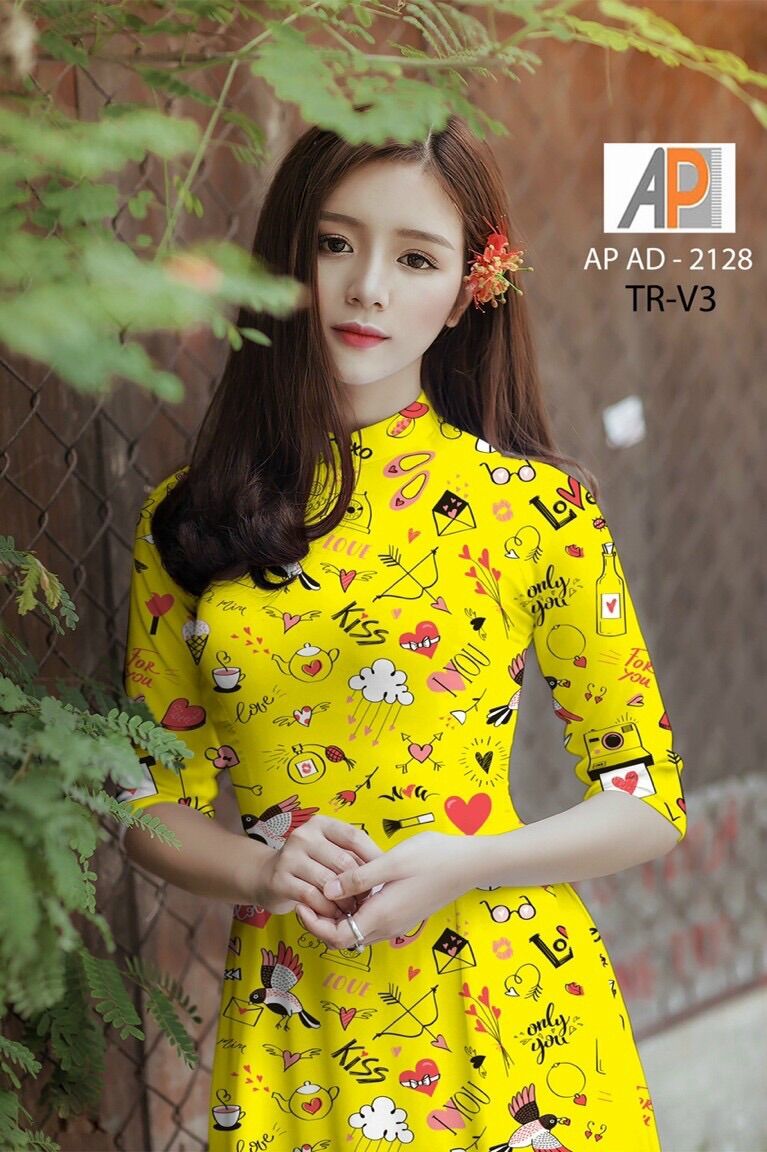 Vải áo dài hoa nhí nền trắng