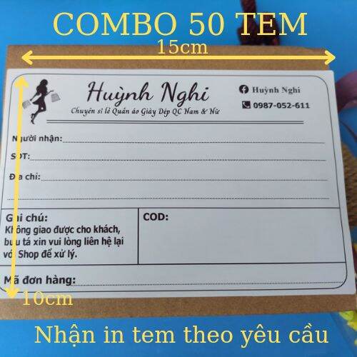 100 Tem Hóa Đơn In In Sẵn Thông Tin Cho Shop Thời Trang Sẵn Keo Kích Thước 10x15cm