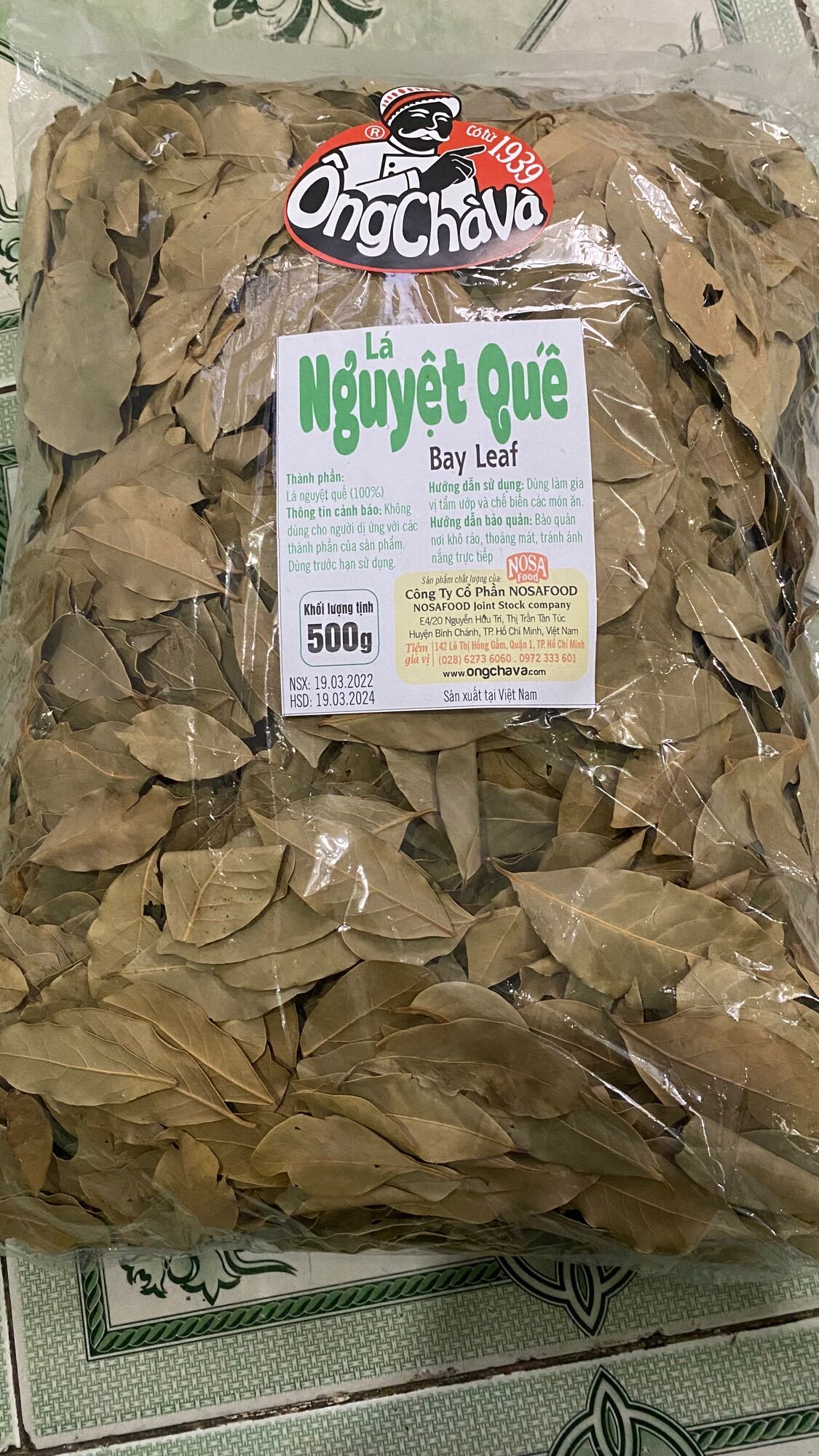Lá nguyệt quế Ông Chà Và 500gr( Bay leaf)