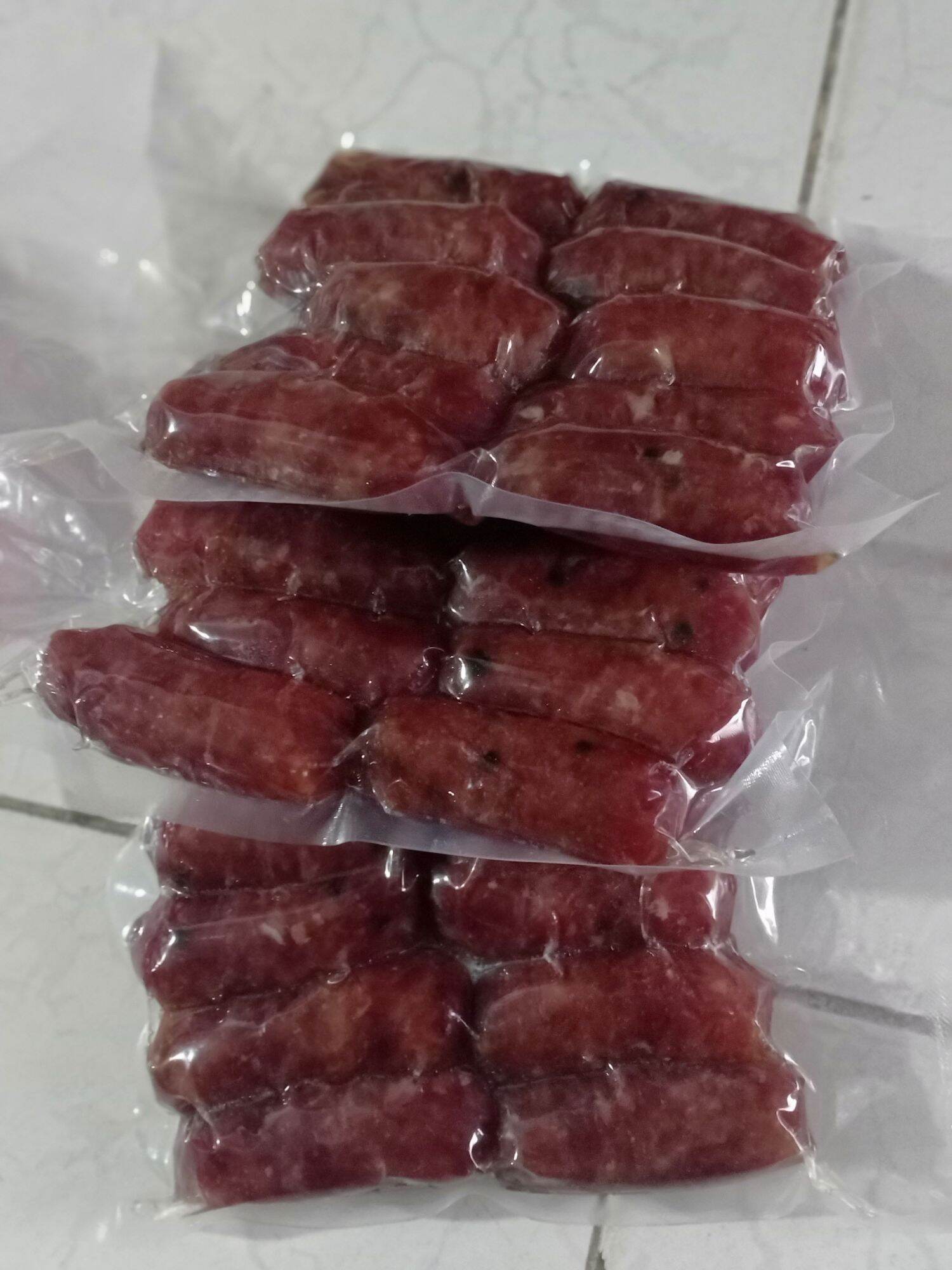 [HCM]Lạp xưởng nhà làm nhiều thịt ít mỡ, chiên, nướng, vị vừa ăn, không phẩm màu