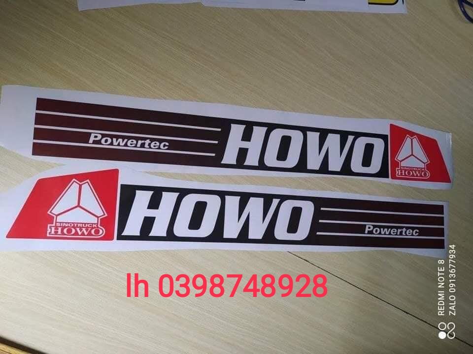 Cặp tem dán trang trí cánh cửa xe howo