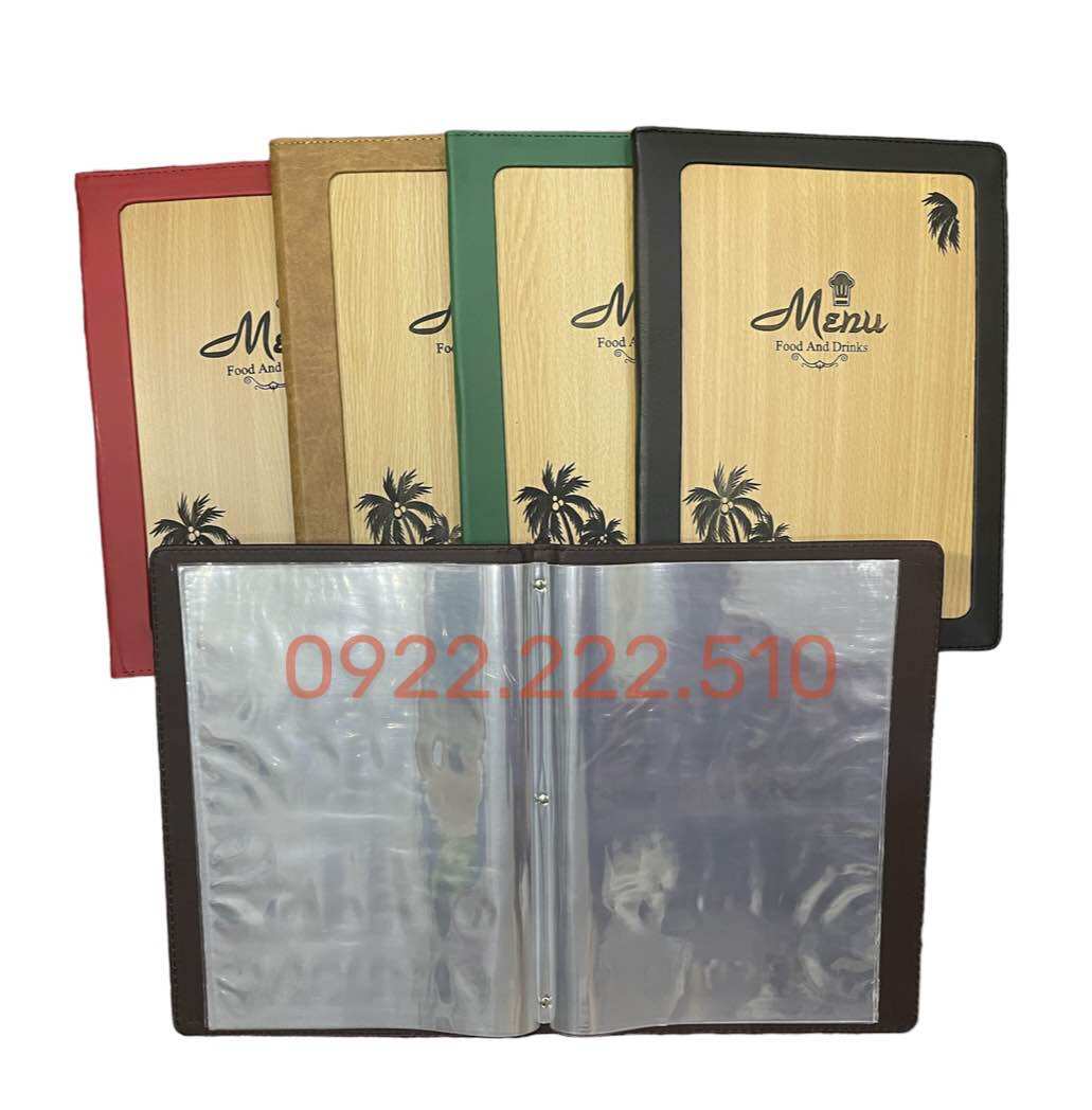 BÌA MENU 10-20 LÁ A4 GỖ 2332