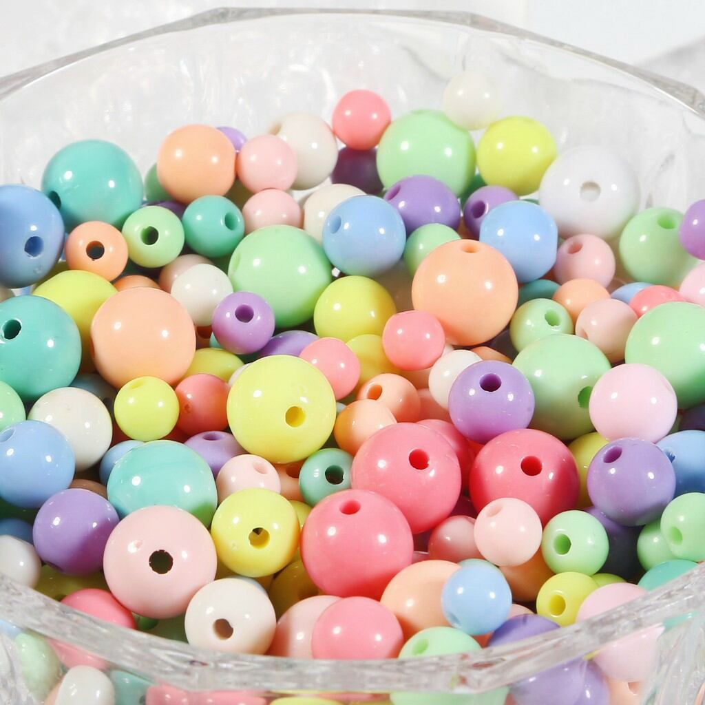 150 hạt nhựa tròn màu pastel size 4mm (10gr)
