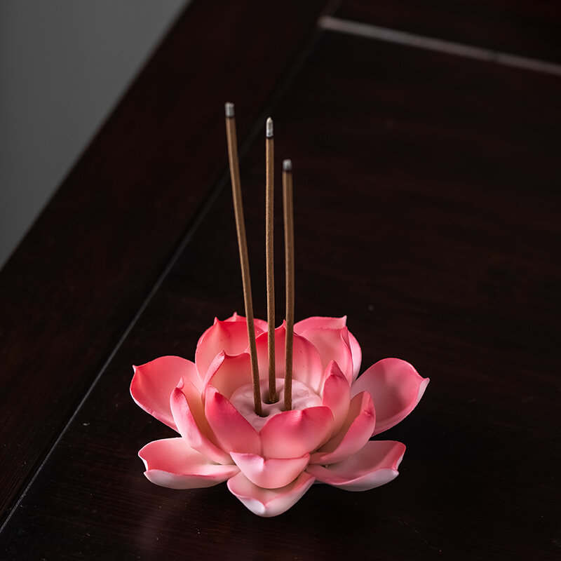 Đế cắm nhang cắm nhang hoa sen gốm sứ lư hương nằm sáng tạo lư đàn hương thiền ý nghệ thuật gia dụng lư xông hương cúng phật
