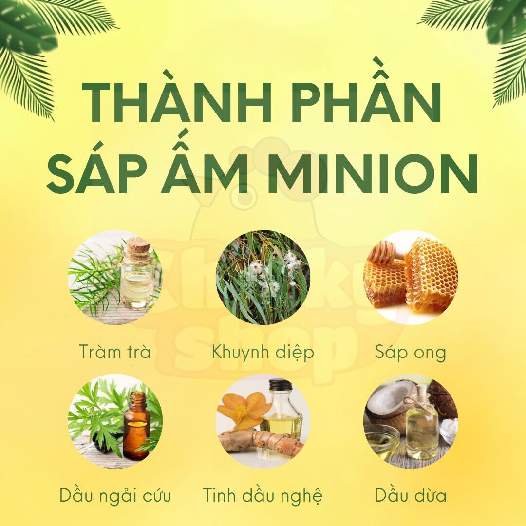 Combo dầu húng chanh minion plus (1 Dầu Húng Chanh+1 Sáp Ấm)