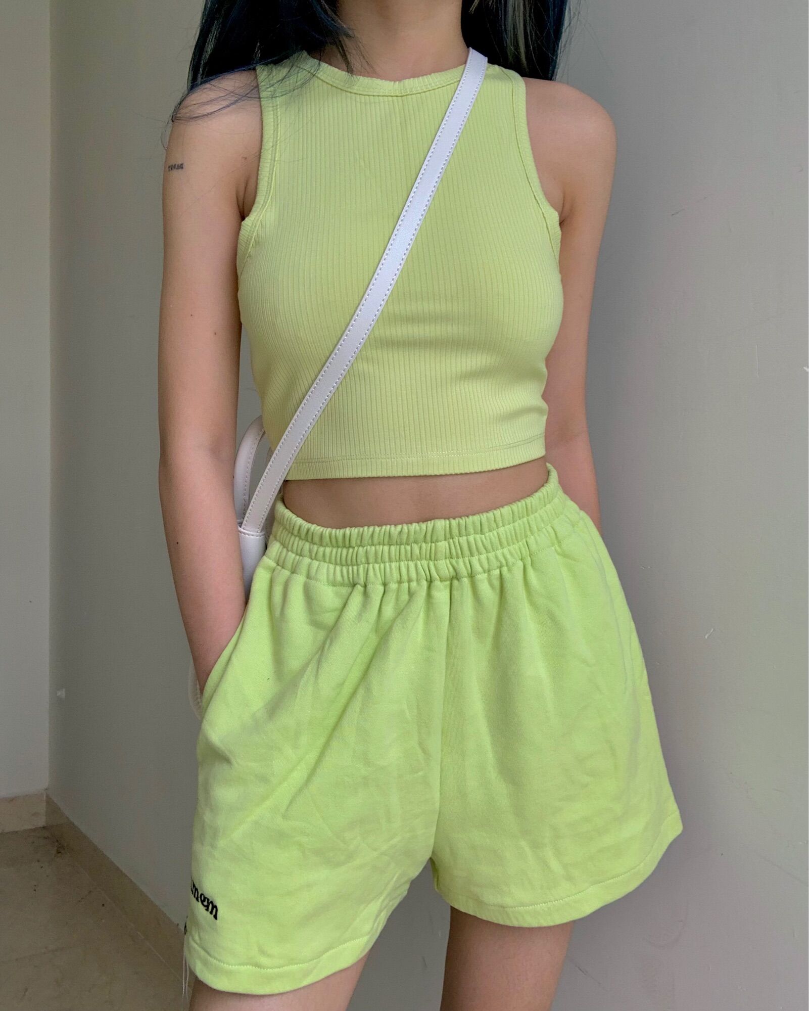 SP001088 Quần Short TM Xanh Bơ