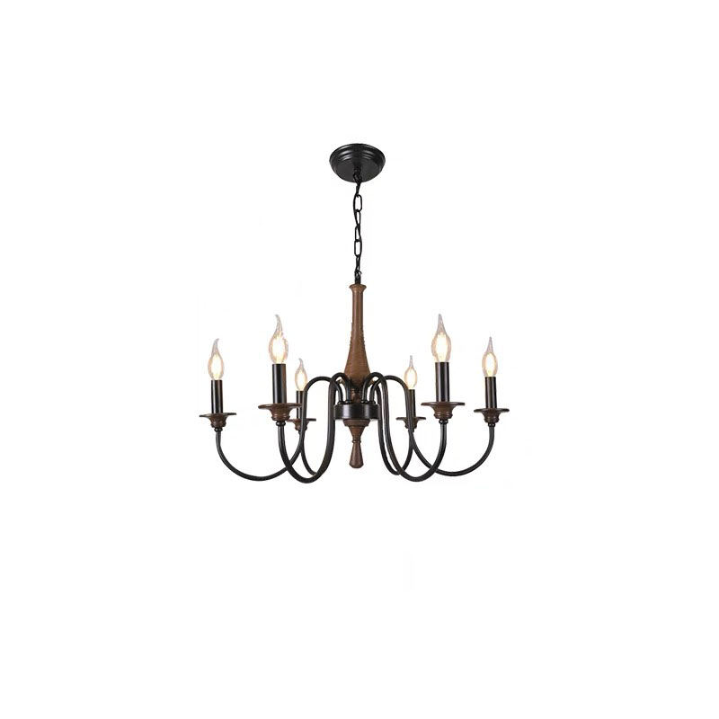 Retro French Minimalist Vintage Iron Chandelier