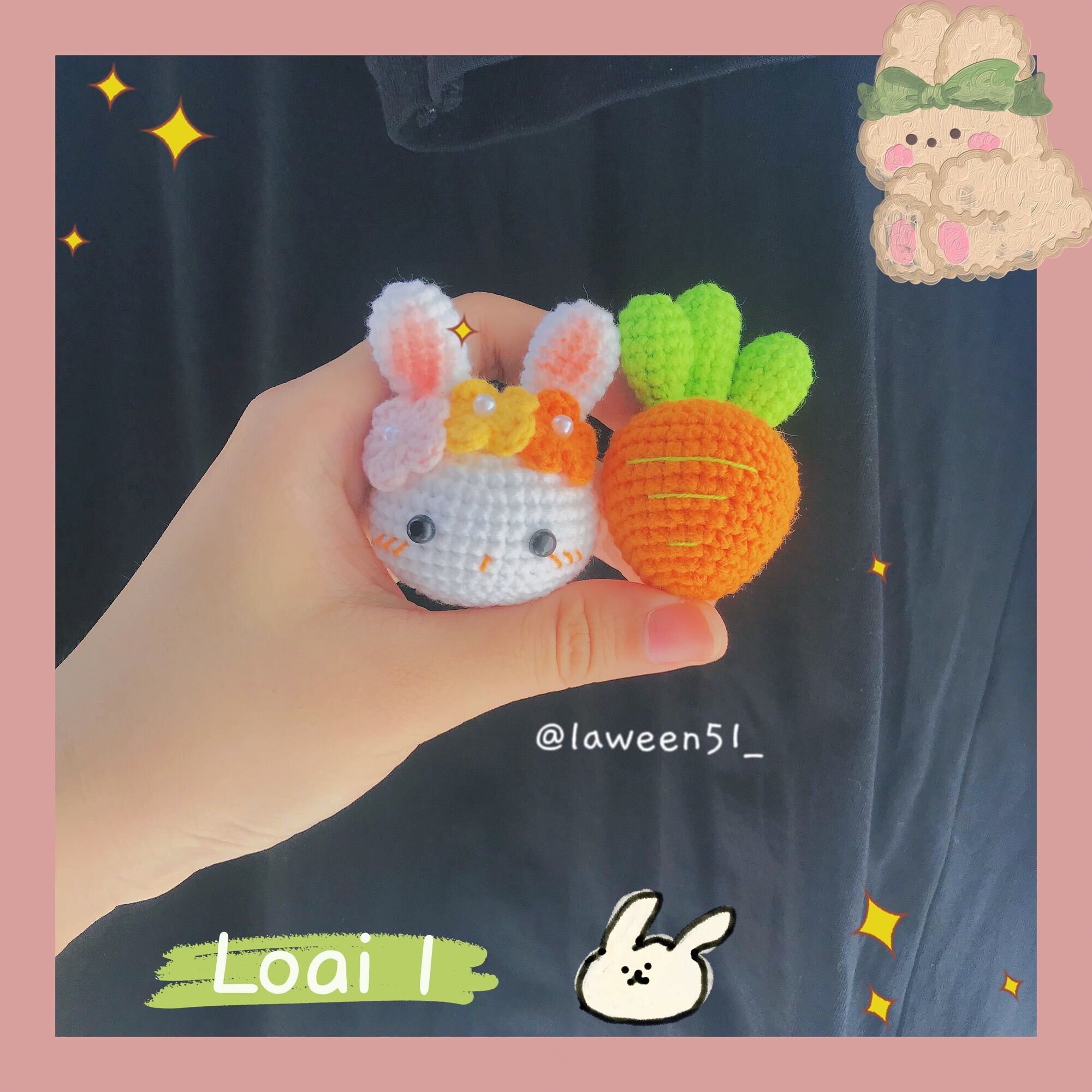 🐰🥕| Móc khoá thỏ và cà rốt | | Laween | Len handmade