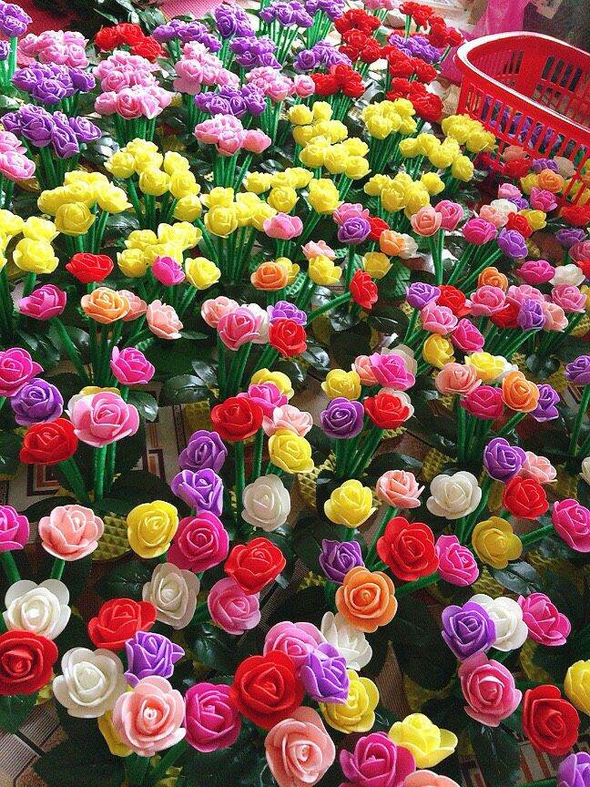 Hoa hồng khóm- Đồ dùng mầm non bằng nỉ-Củ quả nỉ- Đồ chơi bằng vải nỉ