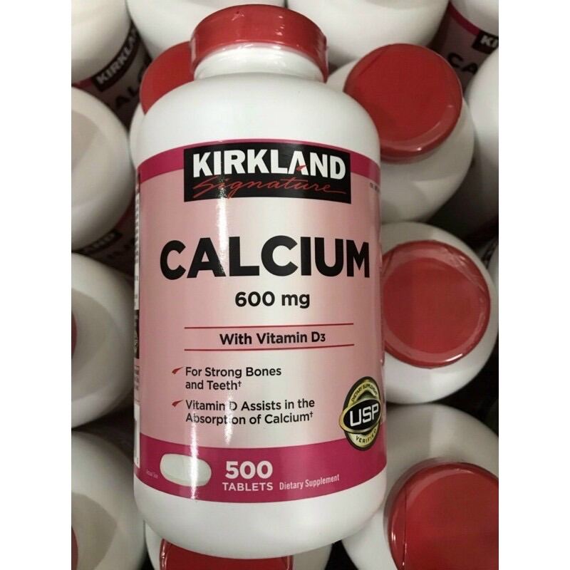 Viên Uống Bổ Sung Canxi Kirkland Calcium 600mg + D3 - Hộp 500 Viên