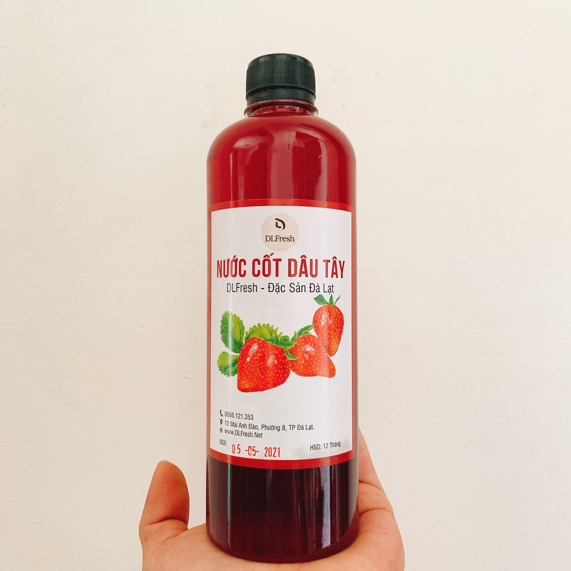 Nước cốt dâu tây DLFresh nước cốt dâu nguyên chất 500ml