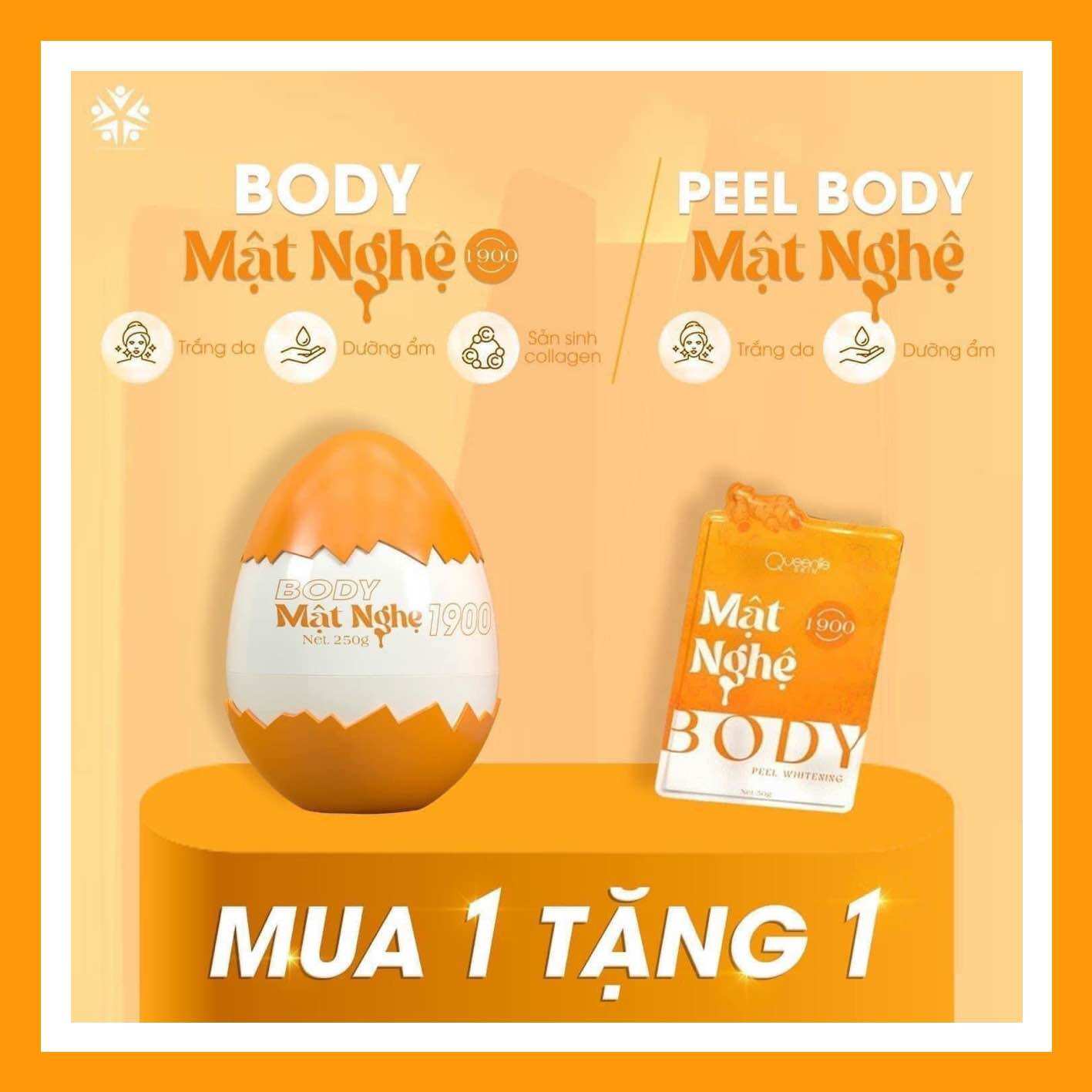 Kem body trứng mật nghệ queenie skin tặng peel body