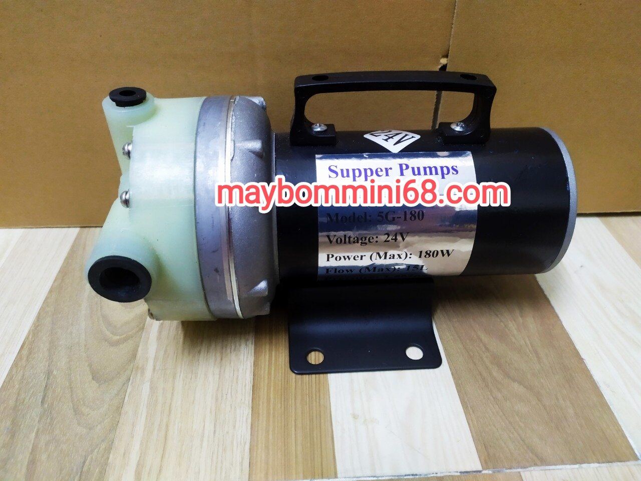 Máy bơm áp lực rửa xe, phun thuốc 24v 180w tự mồi tự ngắt