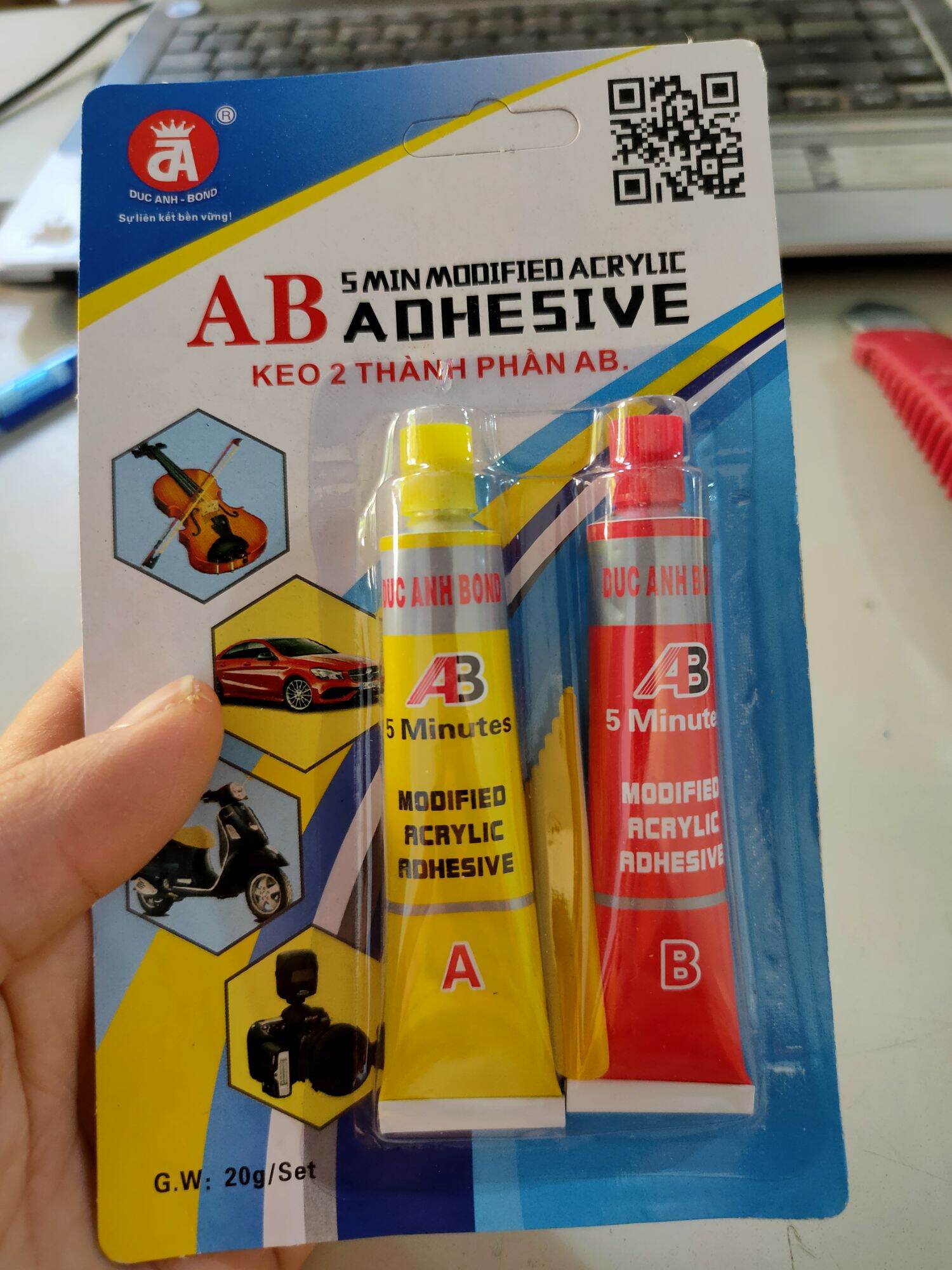 Vỉ keo AB 2 tuýp 2 thành phần dán siêu chắc