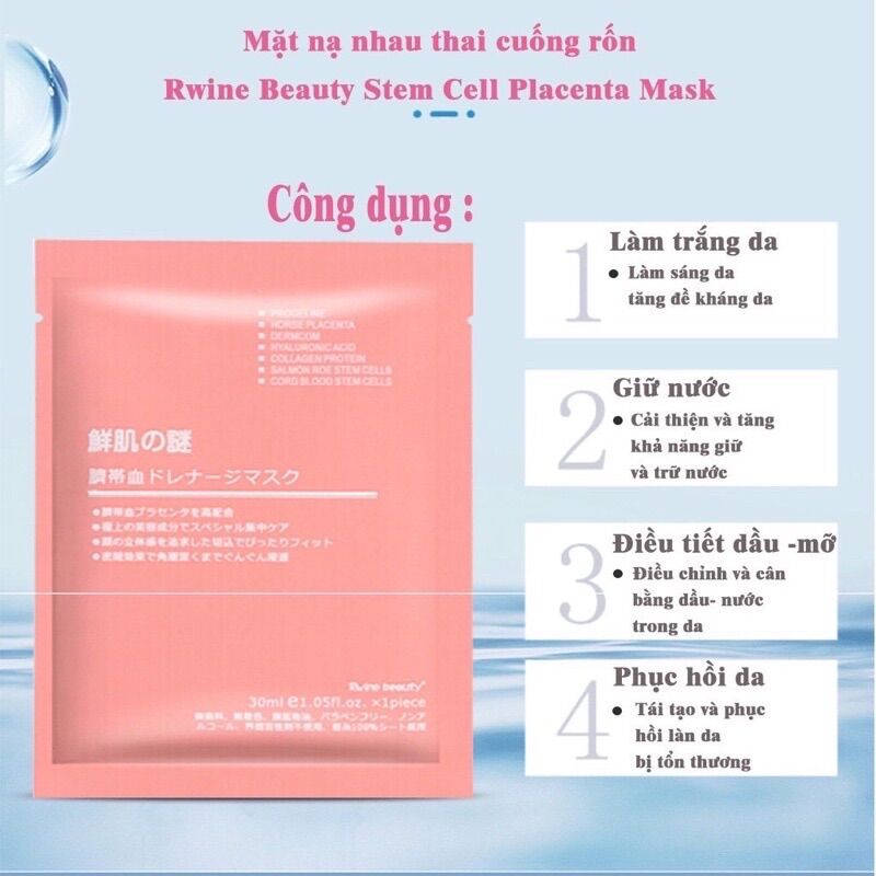 Combo 25 miếng Mặt Nạ Tế Bào Gốc Nhau Thai Dưỡng Da Nhau Thai Cừu Nhật Bản