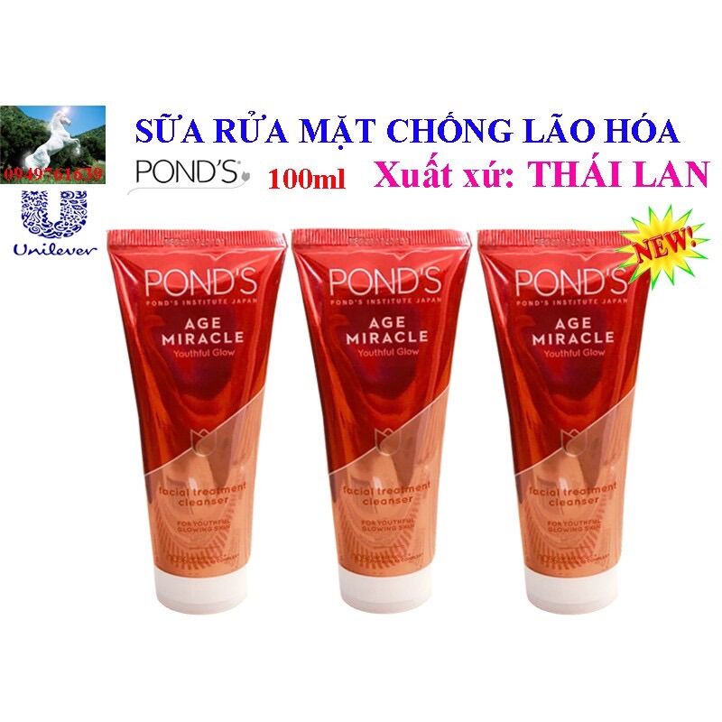 Sữa Rửa Mặt Ponds Chống Lão Hóa Age Miracle (100g)