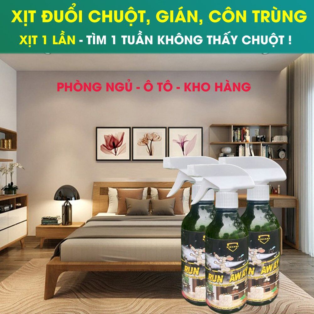 Xịt đuổi chuột RUN AWAY,an toàn tiết kiệm