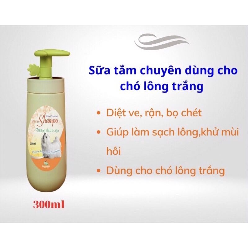 HCM Sữa tắm cho chó LÔNG TRẮNG Vime Shampo - chai 300ml