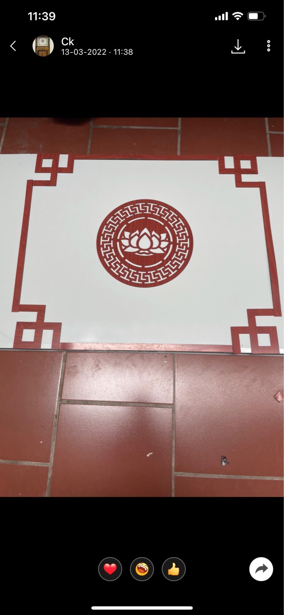 hình tròn trang trí bàn thờ kt 38cm bằng alu