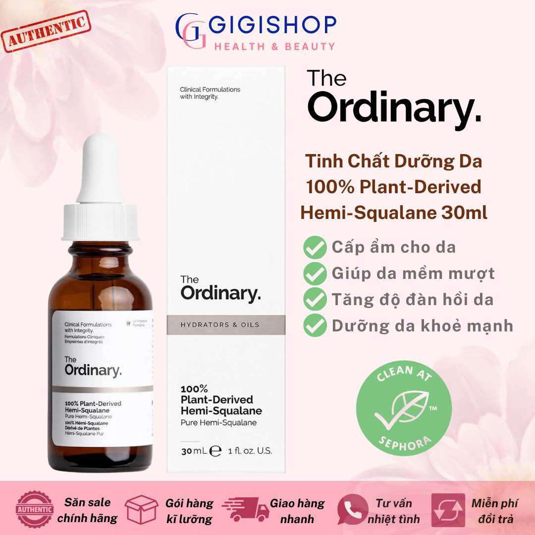 Tinh Chất Dưỡng Ẩm The Ordinary 100% Plant-Derived Hemi-Squalane 30ml
