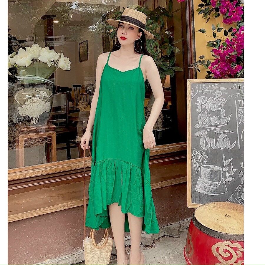 Đầm bầu 2 dây mùa hè cực xinh