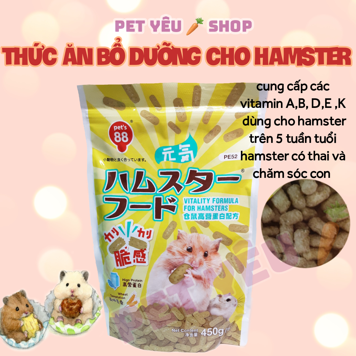 Thức ăn bổ sung dinh dưỡng cho hamster ❤️FREESHIP❤️ bồi bổ hamster