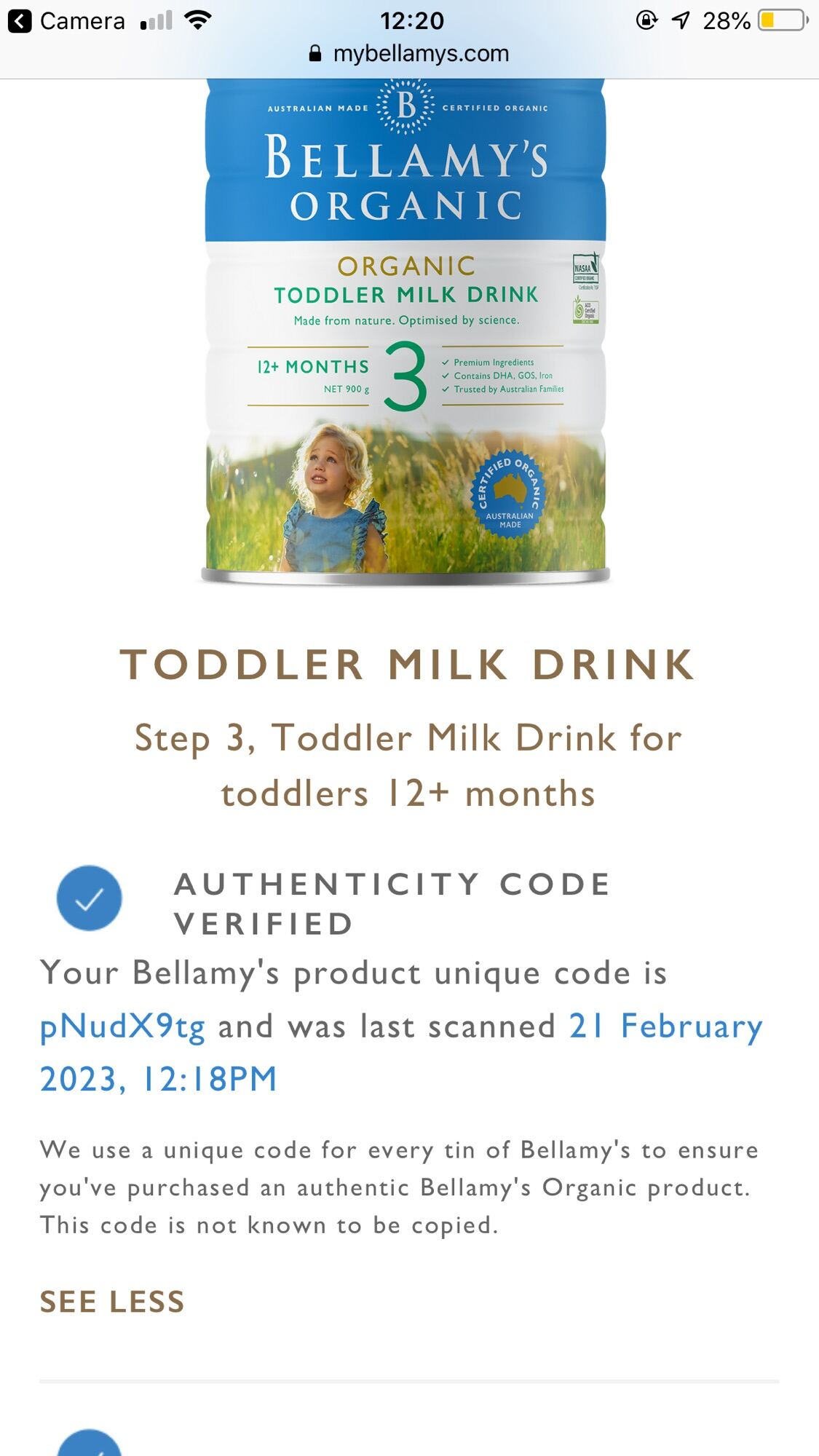 Sữa Bellamy s organic Úc số 1,2,3,4