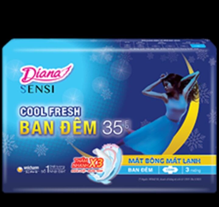 1 gói Bvs Diana sensi Cool Fresh Ban Đêm 35cm