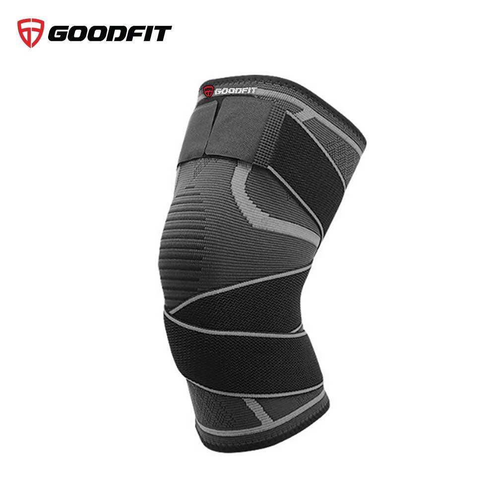 Băng gối thể thao GoodFit co giãn 4 chiều, bó gối bóng chuyền kèm dây quấn trợ lực GF511K