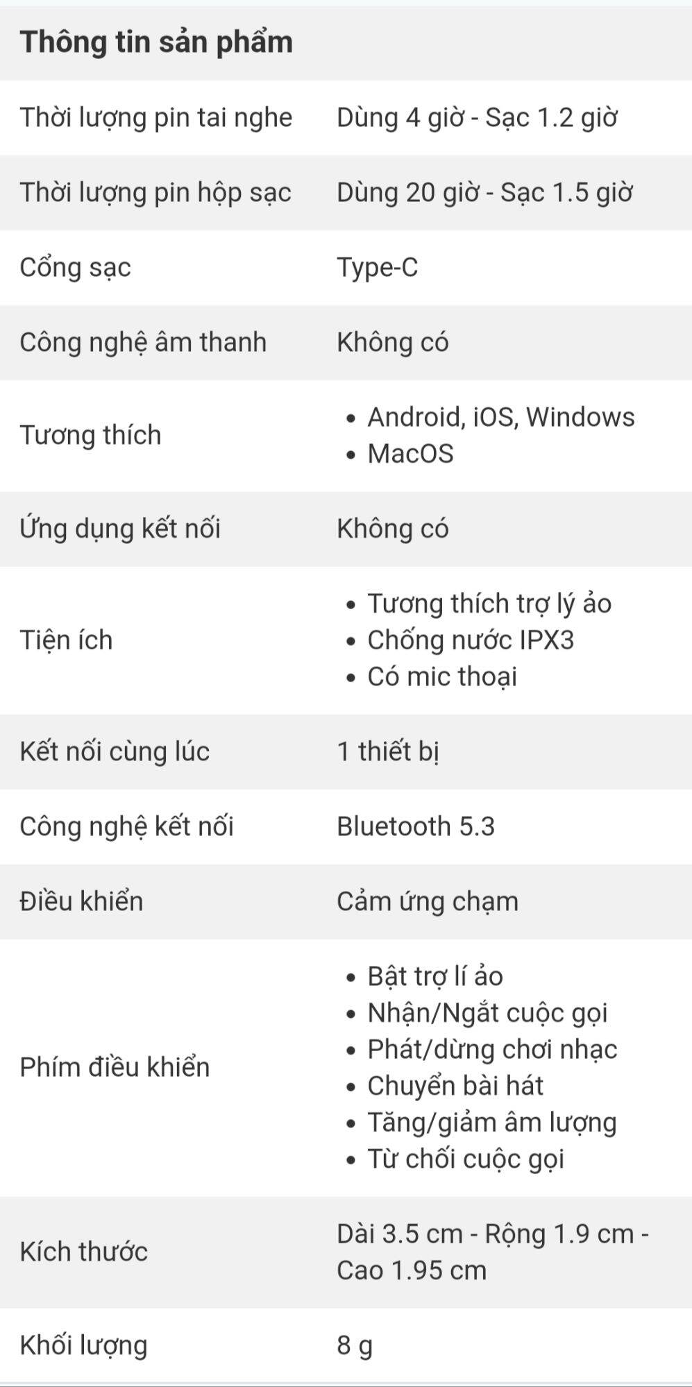 Tai nghe Bluetooth True Wireless AVA+ FreeGo A20 Trưng Bày 99%