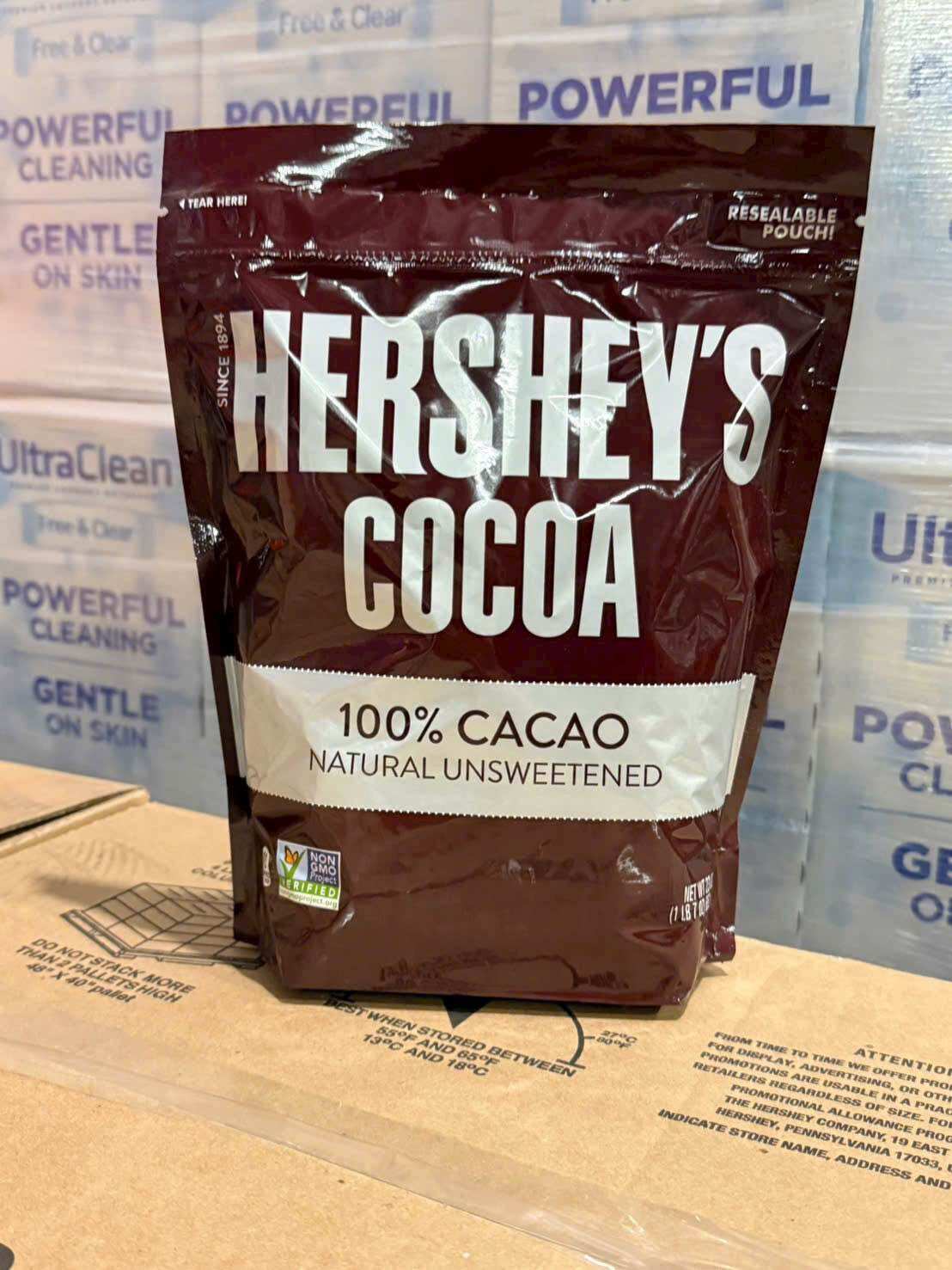 Bột cacao nguyên chất không đường Hershey's Cocoa 100% Cacao Natural Unsweetened 652g Mỹ.