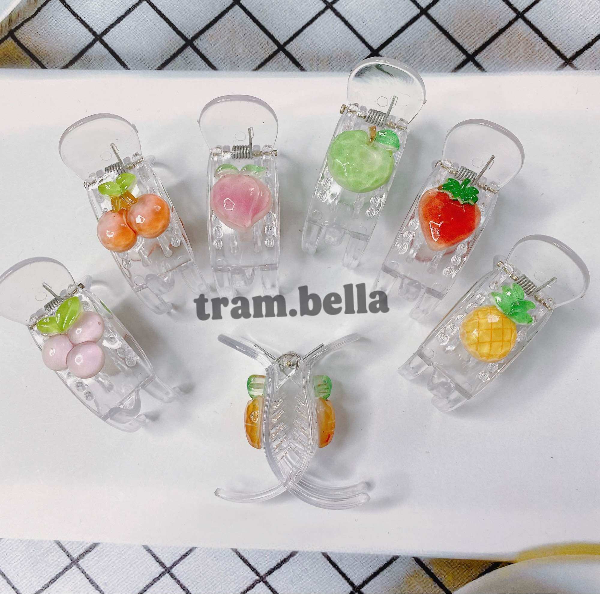 Kẹp tóc càng cua 3 răng hình trái cây dễ thương trâm Bella