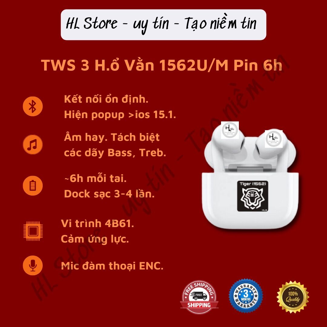 Tai Nghe Bluetooth Hổ Vằn Thế Hệ Thứ 3, Pin Trâu 6h
