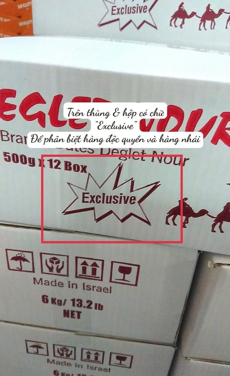 Sỉ 1 thùng chà là nguyên cành Isarel (10-12 hộp/thùng)