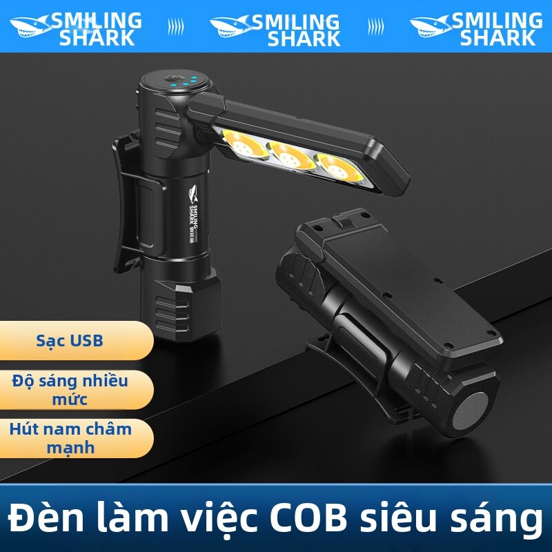 SMILING SHARK | Đèn Làm Việc Siêu Sáng Từ Tính Mạnh Bền Lâu