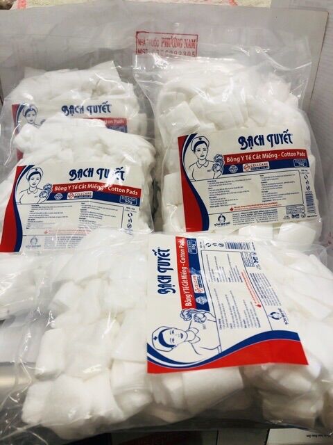 Bông gòn cắt miếng Bạch tuyết-bịch 50g(2*2cm)