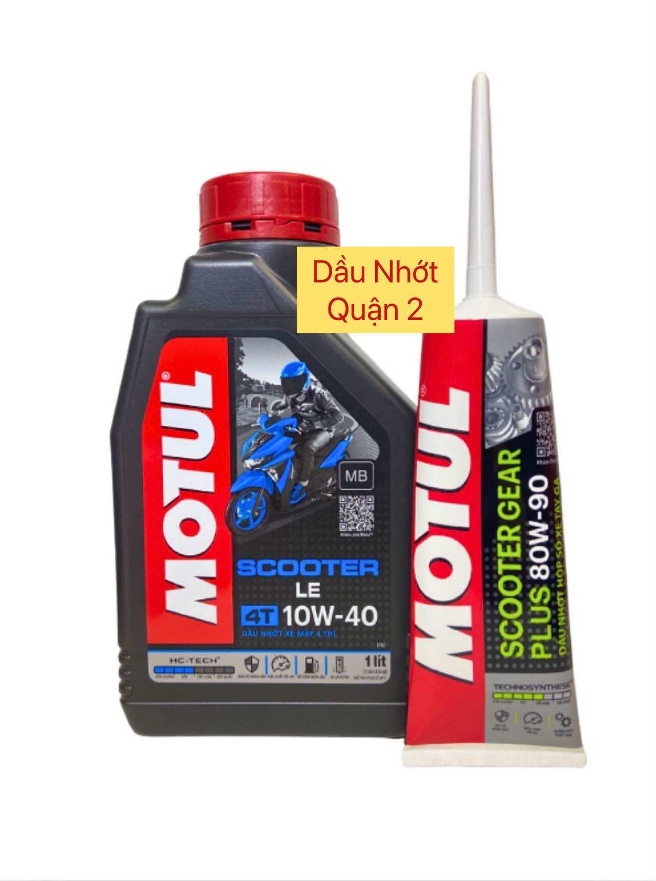 Combo dầu nhớt motul scooter le 10w40 1L + tuýp dầu hộp số motul