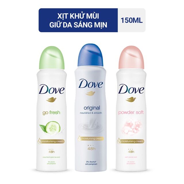 Xịt Ngăn Mùi Dove Giúp Da Sáng Mịn 150ml
