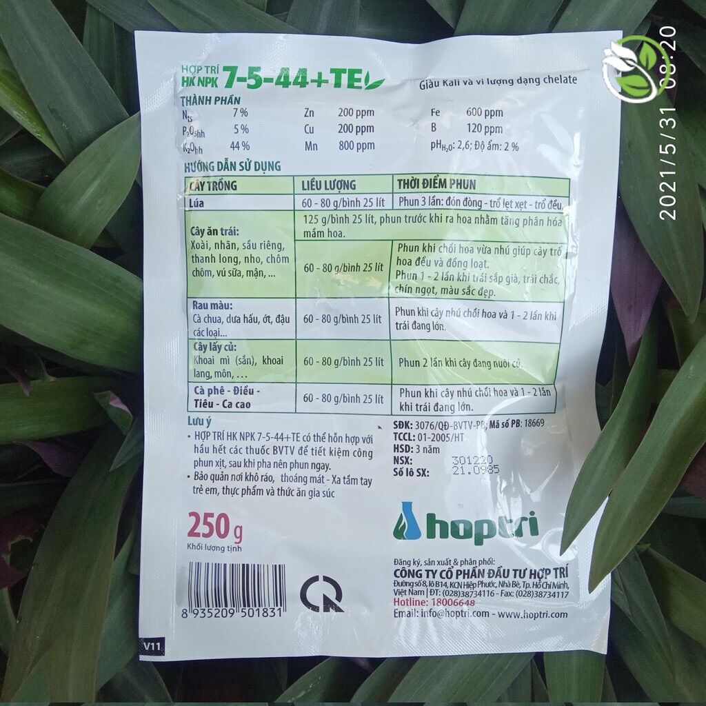 Hợp Trí HK 7-5-44 gói 250g (combo 4 gói 7.5.44 250gr)
