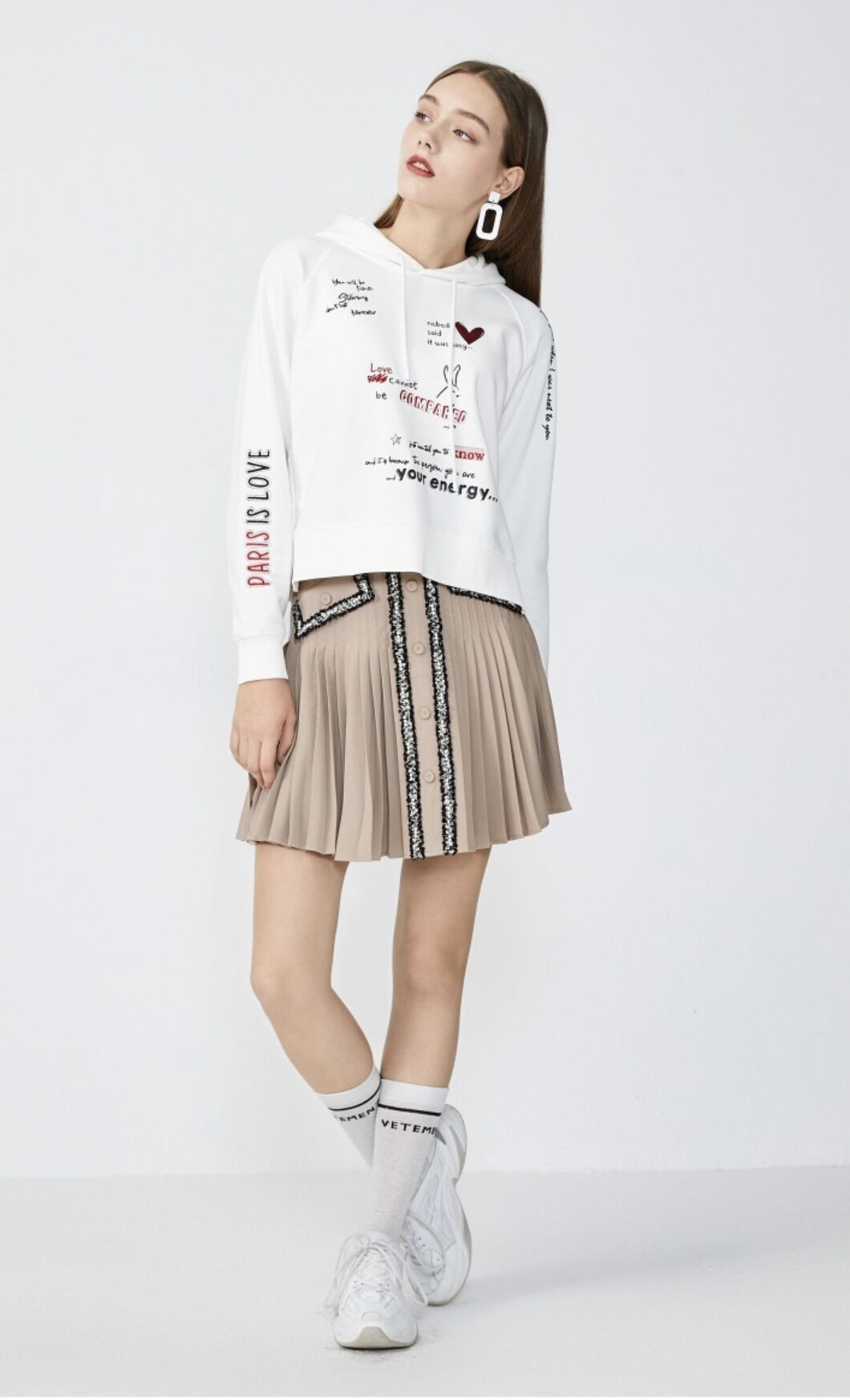 Vero moda váy eo cao xếp ly new tem tag