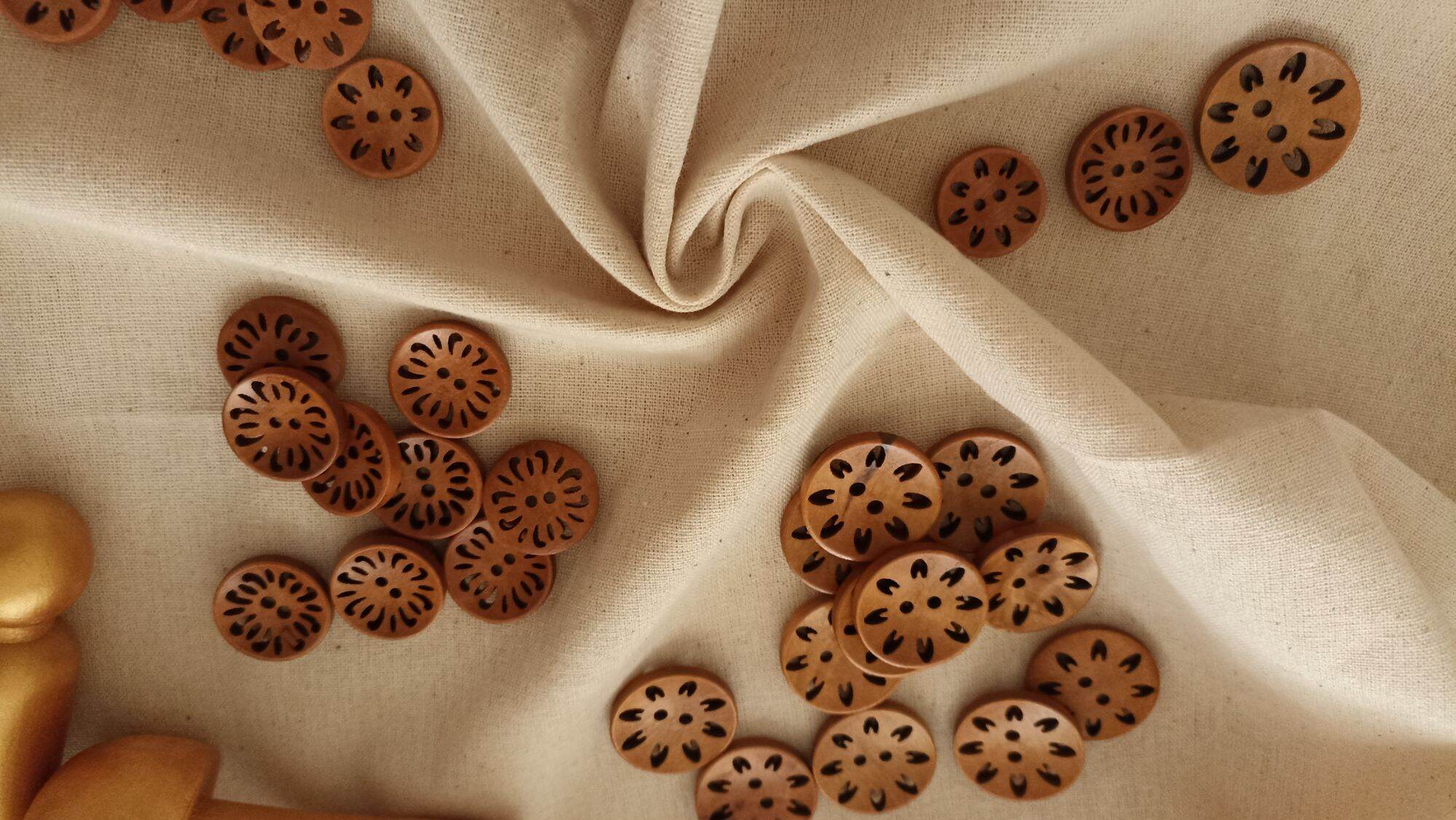 20 nút gỗ cúc gỗ làm đồ trang trí làm vòng handmade